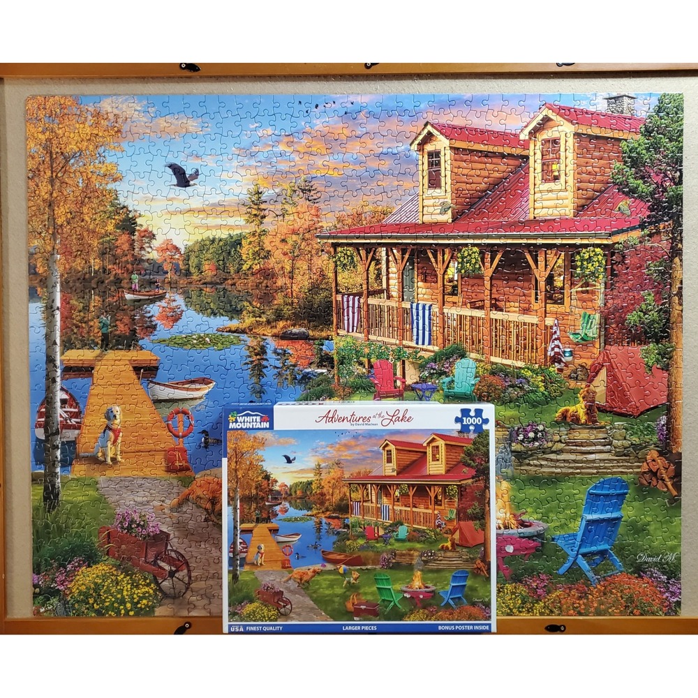 White Mountain Puzzles Adventures at the Lake 1000 Piece Jigsaw Puzzle 1746 USA - Picture 4 of 8
